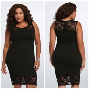 Torrid Black Lace Trim Sleeveless NWT Women's Size 16 Dress E11